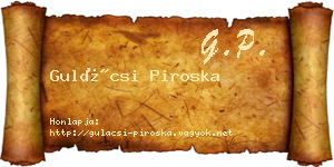 Gulácsi Piroska névjegykártya